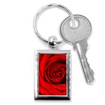 Red Rose Flower Key Chain (Rectangle)