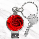 Red Rose Flower Nail Clippers Key Chain