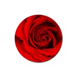 Red Rose Flower Rubber Round Coaster (4 pack)