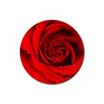 Red Rose Flower Rubber Round Coaster (4 pack)