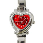 Red Rose Flower Heart Italian Charm Watch