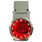 Red Rose Flower Money Clip Watch