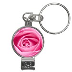 Pink Rose Flower M2 Nail Clippers Key Chain