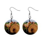 Horse and Dog Meet & Greet 1  Button Earrings