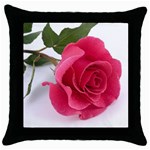 Magical Pink Rose Flower M1 Throw Pillow Case (Black)