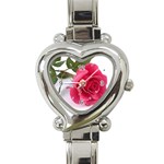 Magical Pink Rose Flower M1 Heart Italian Charm Watch