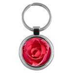 Glorious Pink Rose Flower Key Chain (Round)