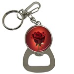 Beautiful Red Rose Flower Bottle Opener Key Chain