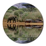 Elephant Animal M6 Round Mousepad