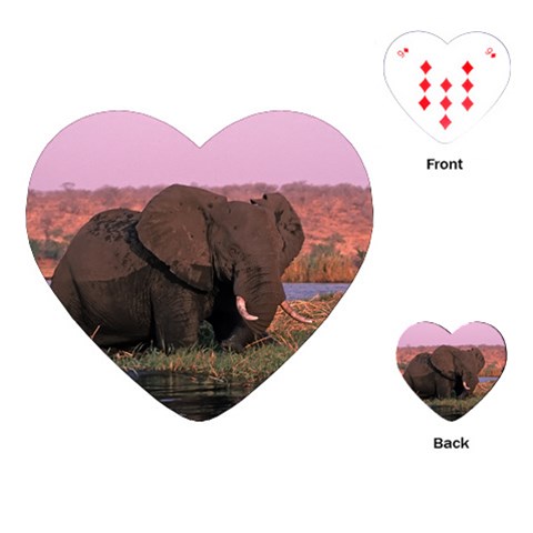 Elephant Animal M1 Playing Cards (Heart) from ArtsNow.com Front