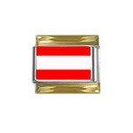 Austrian Flag Gold Trim Italian Charm (9mm)