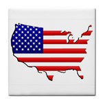 American Map Flag Tile Coaster