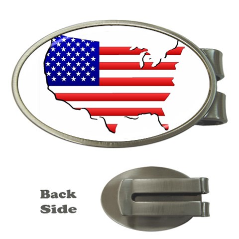 American Map Flag Money Clip (Oval) from ArtsNow.com Front
