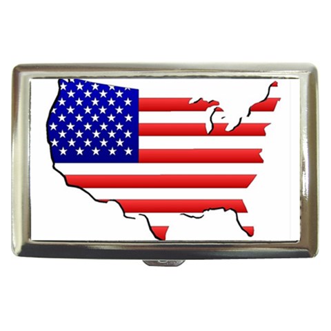 American Map Flag Cigarette Money Case from ArtsNow.com Front