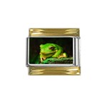 Tree Frog M4 Gold Trim Italian Charm (9mm)
