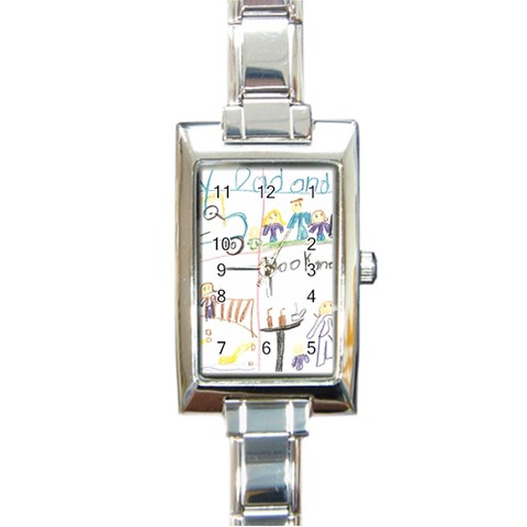 Grace s Drawing Rectangular Italian Charm Watch from ArtsNow.com Front