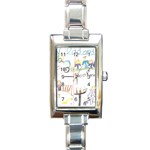 Grace s Drawing Rectangular Italian Charm Watch