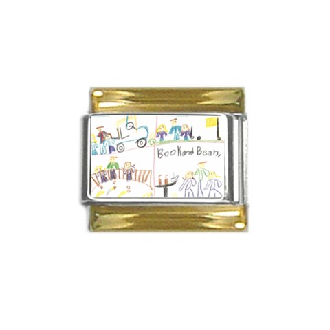 Grace s Drawing Gold Trim Italian Charm (9mm) from ArtsNow.com Front