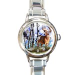 Deer Hunter Round Italian Charm Watch