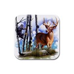 Deer Hunter Rubber Square Coaster (4 pack)