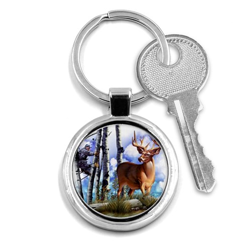 Deer Hunter Key Chain (Round) from ArtsNow.com Front