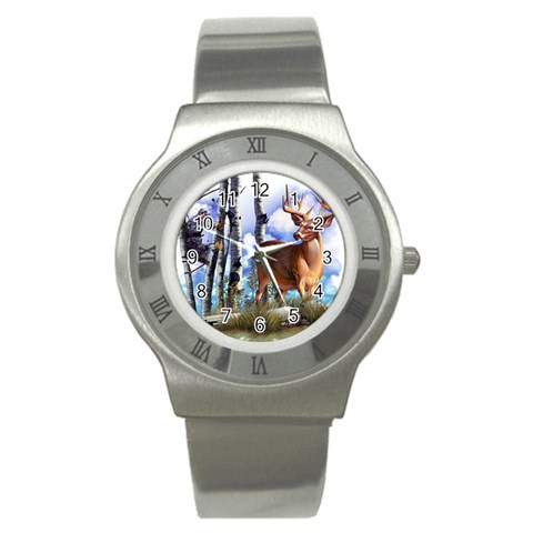Deer Hunter Stainless Steel Watch from ArtsNow.com Front