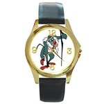 rafiki lion king Round Gold Metal Watch