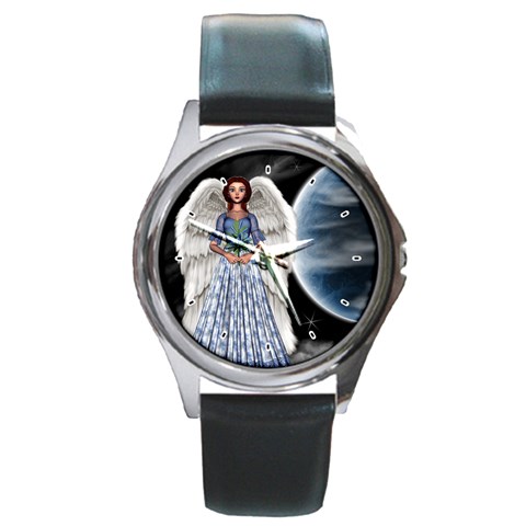 Lillia Round Metal Watch from ArtsNow.com Front