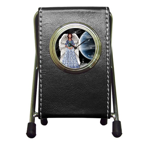 Lillia Pen Holder Desk Clock from ArtsNow.com Front
