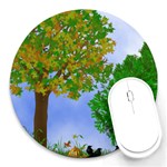 Black Birds Round Mousepad