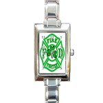 IRISH FIREFIGHTER-trans Rectangular Italian Charm Watch