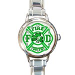 IRISH FIREFIGHTER-trans Round Italian Charm Watch