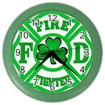 IRISH FIREFIGHTER-trans Color Wall Clock