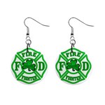 IRISH FIREFIGHTER-trans 1  Button Earrings