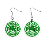 IRISH FIREFIGHTER-trans 1  Button Earrings