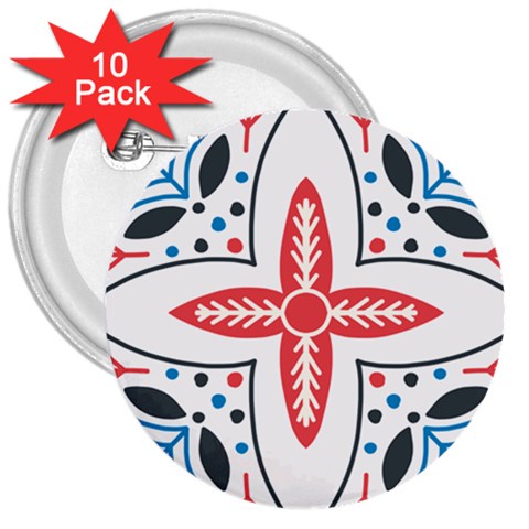 Motif 3  Buttons (10 pack)  from ArtsNow.com Front