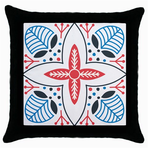Motif Throw Pillow Case (Black) from ArtsNow.com Front