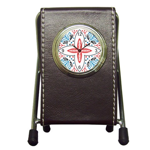 Motif Pen Holder Desk Clock from ArtsNow.com Front
