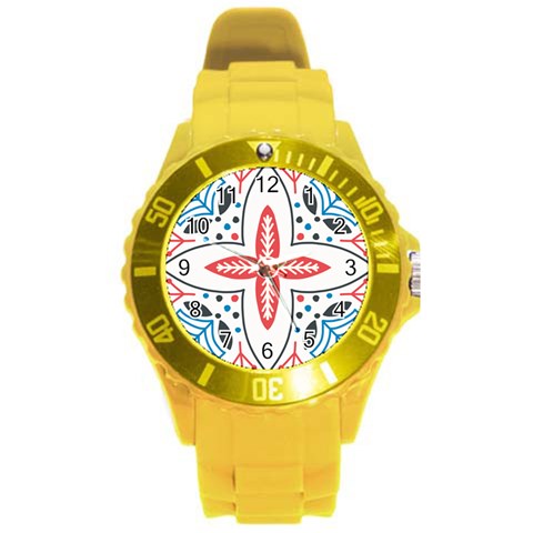Motif Round Plastic Sport Watch (L) from ArtsNow.com Front