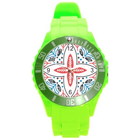 Motif Round Plastic Sport Watch (L) from ArtsNow.com Front