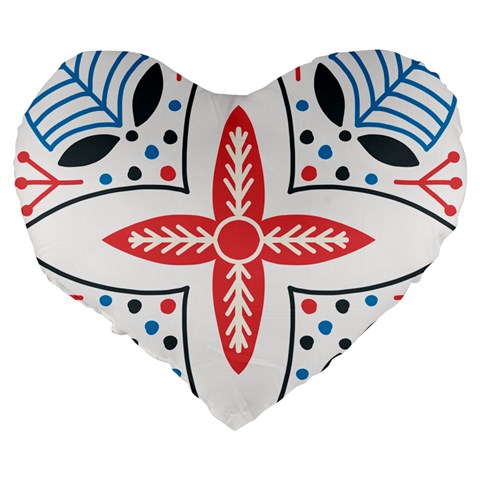 Motif Large 19  Premium Flano Heart Shape Cushions from ArtsNow.com Back