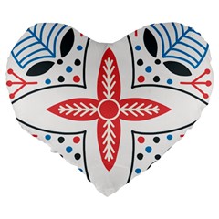 Motif Large 19  Premium Flano Heart Shape Cushions from ArtsNow.com Back