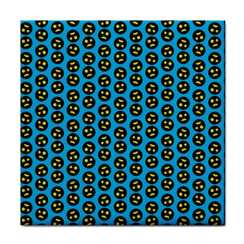 0059 Comic Head Bothered Smiley Pattern Tile Coaster from ArtsNow.com Front