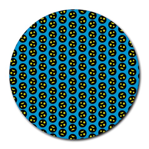 0059 Comic Head Bothered Smiley Pattern Round Mousepads from ArtsNow.com Front