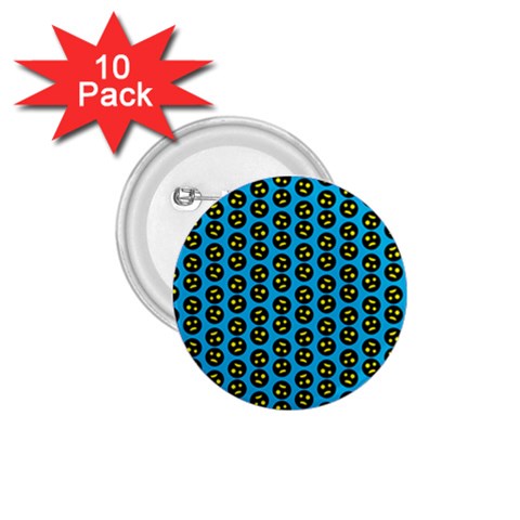 0059 Comic Head Bothered Smiley Pattern 1.75  Buttons (10 pack) from ArtsNow.com Front