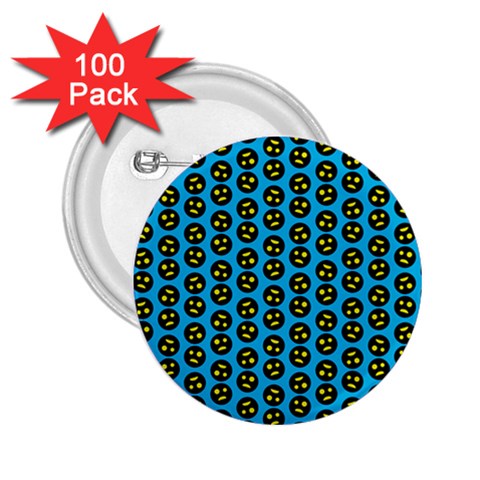 0059 Comic Head Bothered Smiley Pattern 2.25  Buttons (100 pack)  from ArtsNow.com Front