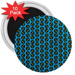 0059 Comic Head Bothered Smiley Pattern 3  Magnets (10 pack) 