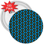 0059 Comic Head Bothered Smiley Pattern 3  Buttons (100 pack) 