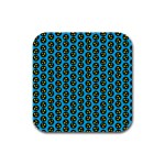 0059 Comic Head Bothered Smiley Pattern Rubber Square Coaster (4 pack) 