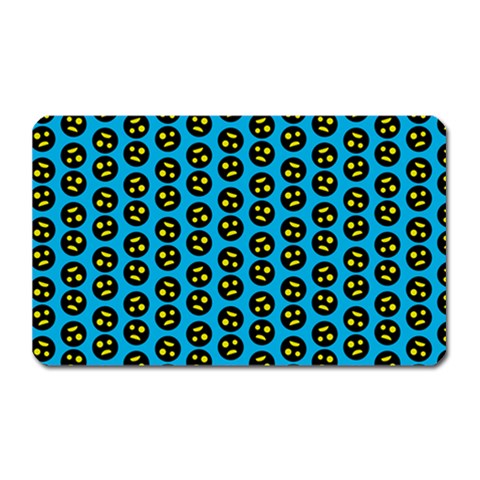 0059 Comic Head Bothered Smiley Pattern Magnet (Rectangular) from ArtsNow.com Front